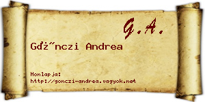 Gönczi Andrea névjegykártya